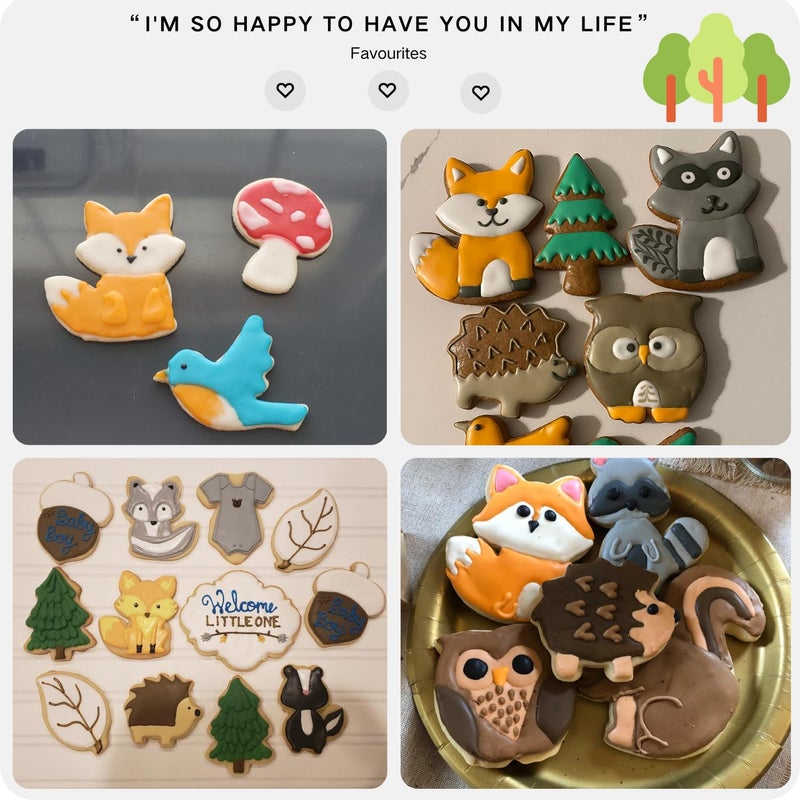 LUBTOSMN Woodland Cookie Cutter Set-3 Inches-7 Piece-Fox, Owl, Deer, Bird, Hedgehog, Squirrel, Mushroom, Forest Animal Cookie Cutters Molds for Kids Birthday Party Woodland Baby Shower - Image 4